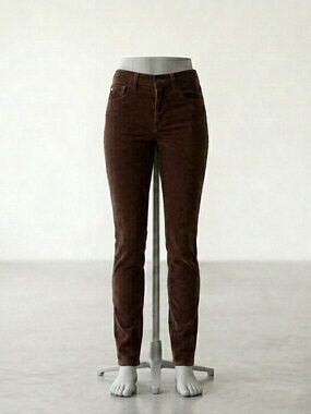 Women's Brown Slim Corduroy Pants